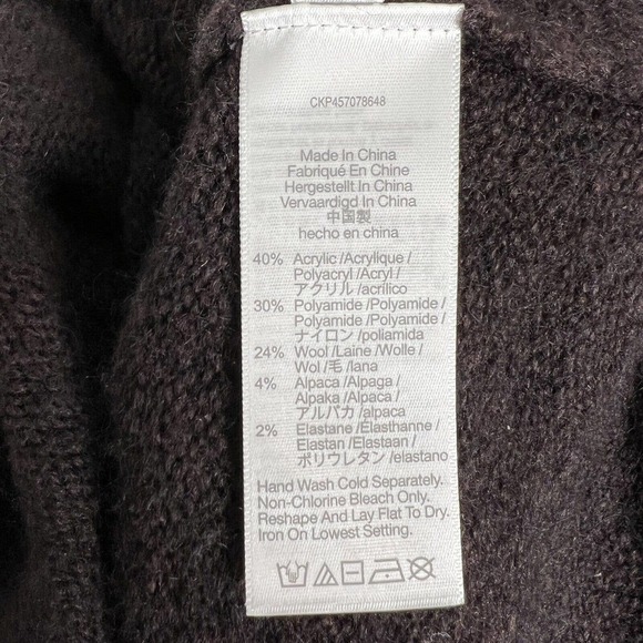 Madewell WILMINGTON Brown Heather Raisin Wool Alpaca Knit Hoodie Sweater NWT - Picture 14 of 16